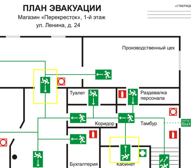 План эвакуации магазин